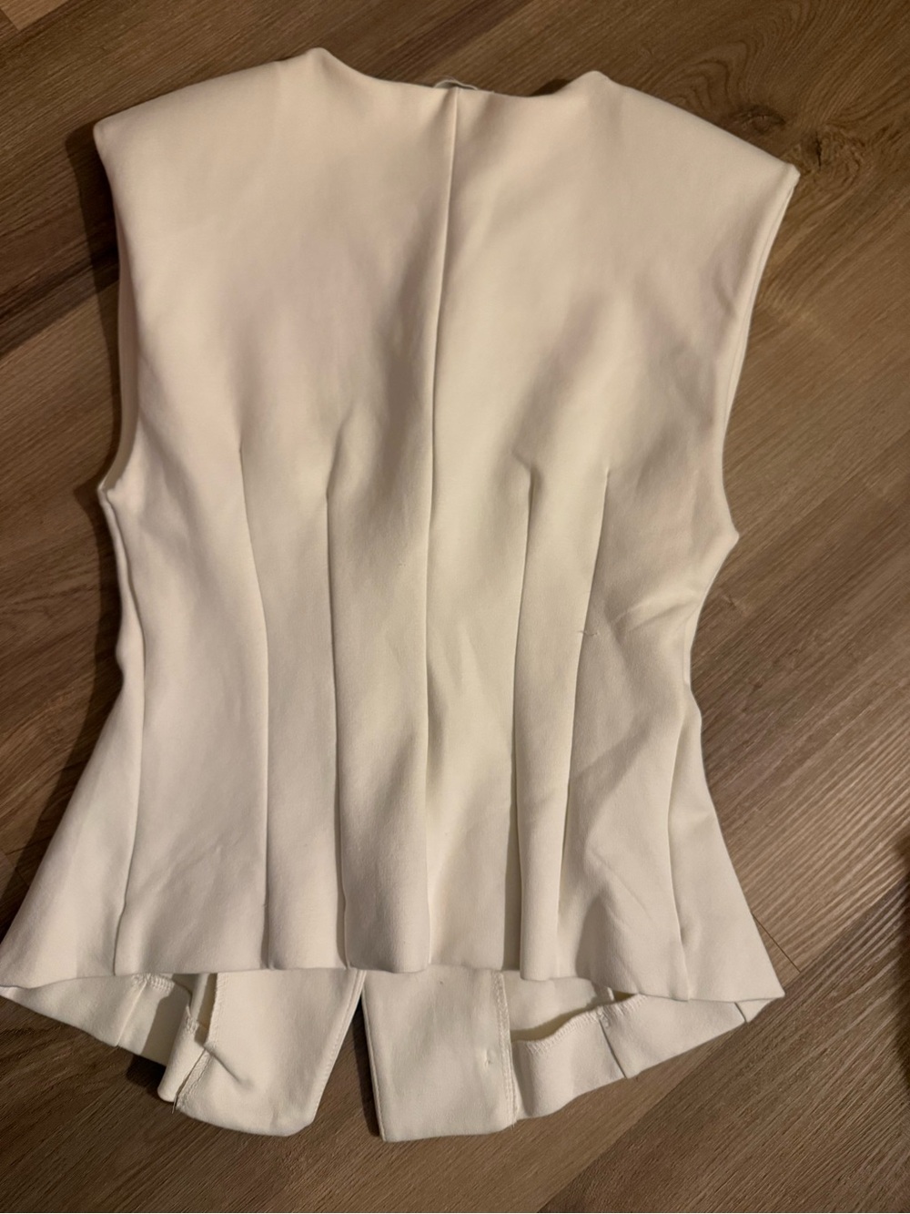 Zara Cream Sleeveless Button-Front Tailored Tunic - Picture 5 of 8